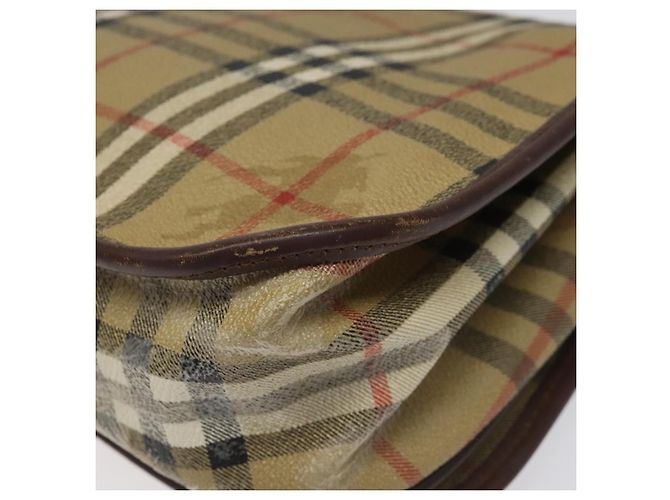 Autre Marque Borsa a spalla Burberrys PVC beige marrone oro Auth BD212 D'oro - vista 15