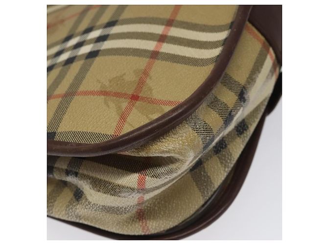 Autre Marque Borsa a spalla Burberrys PVC beige marrone oro Auth BD212 D'oro - vista 16