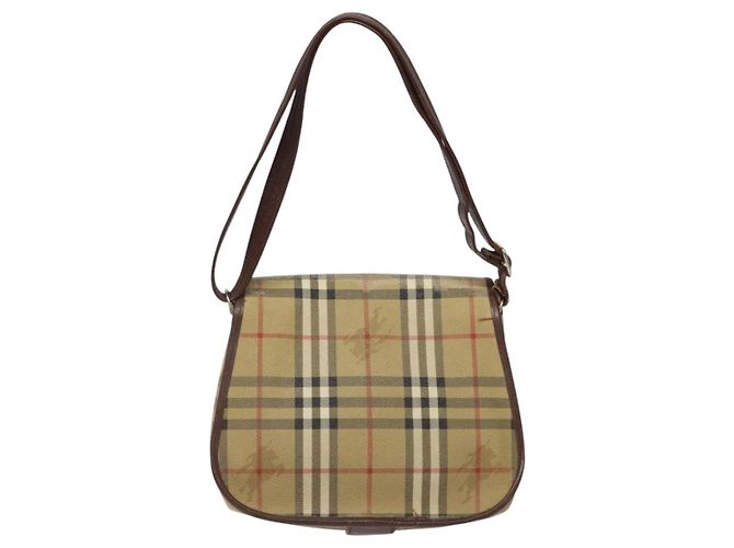 Autre Marque Borsa a spalla Burberrys PVC beige marrone oro Auth BD212 D'oro - vista 2