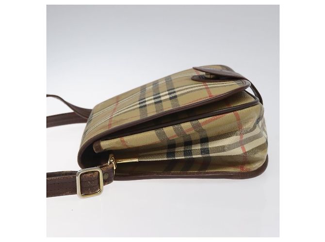 Autre Marque Borsa a spalla Burberrys PVC beige marrone oro Auth BD212 D'oro - vista 4