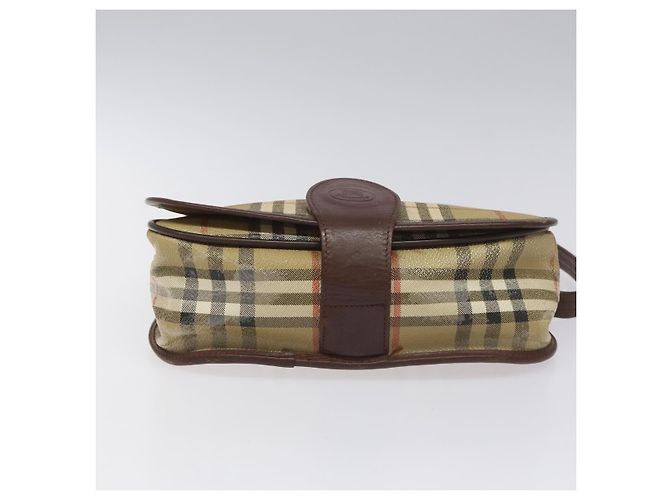 Autre Marque Borsa a spalla Burberrys PVC beige marrone oro Auth BD212 D'oro - vista 5