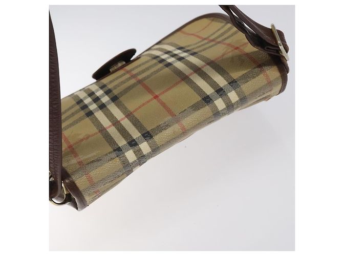 Autre Marque Borsa a spalla Burberrys PVC beige marrone oro Auth BD212 D'oro - vista 6