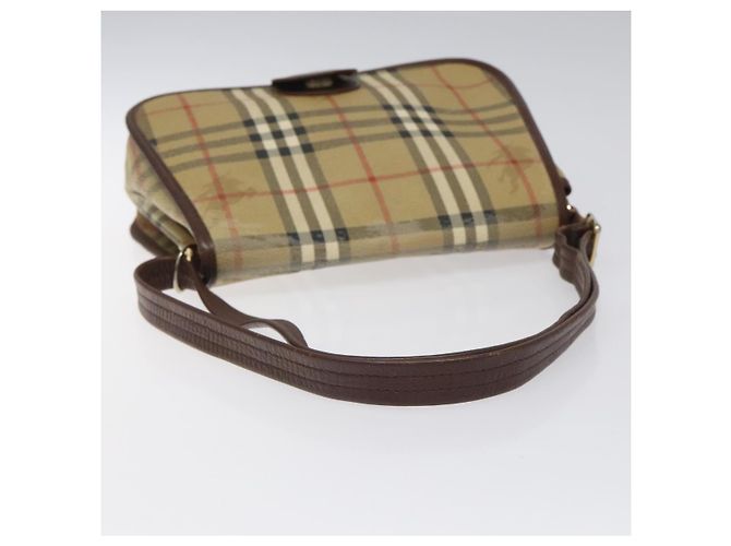 Autre Marque Borsa a spalla Burberrys PVC beige marrone oro Auth BD212 D'oro - vista 7