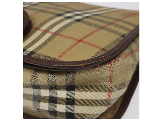Autre Marque Borsa a spalla Burberrys PVC beige marrone oro Auth BD212 D'oro - vista 9