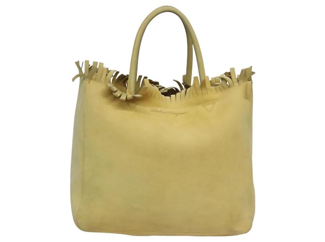 Borsa a Spalla Salvatore Ferragamo in Camoscio Giallo Auth 100746 - vista 2