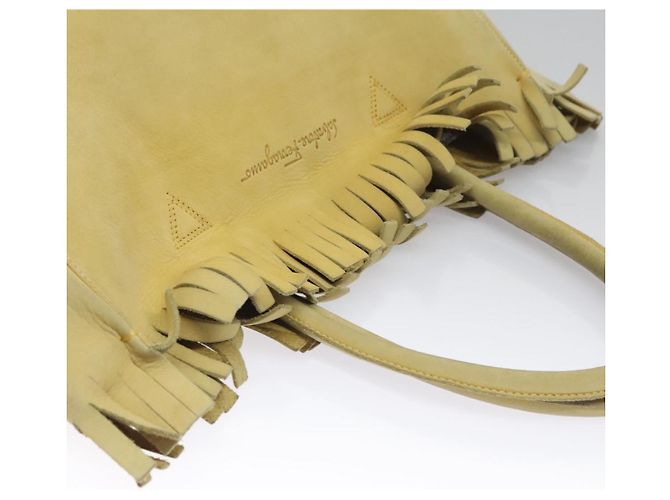 Borsa a Spalla Salvatore Ferragamo in Camoscio Giallo Auth 100746 - vista 6