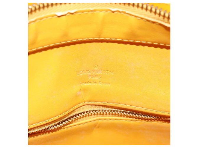 LOUIS VUITTON Monogram Vernis Bolsa de Mão Houston Amarelo M91121 LV Auth EC113 - vista 10