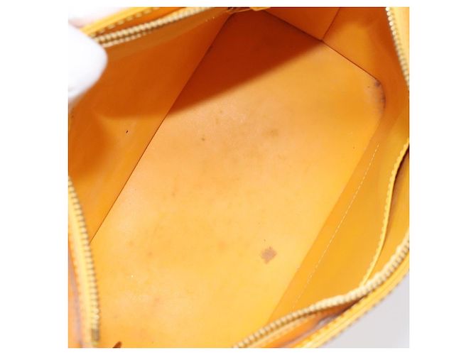 LOUIS VUITTON Monogram Vernis Bolsa de Mão Houston Amarelo M91121 LV Auth EC113 - vista 11