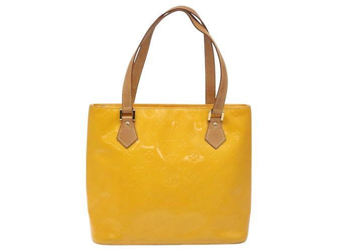 LOUIS VUITTON Monogram Vernis Bolsa de Mão Houston Amarelo M91121 LV Auth EC113 - vista 13