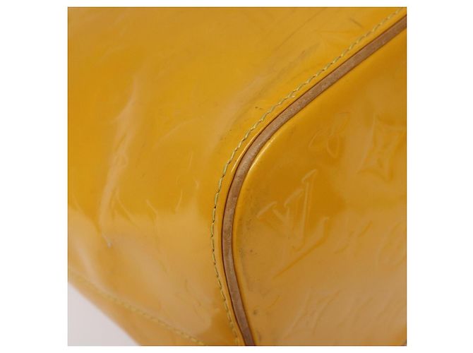 LOUIS VUITTON Monogram Vernis Bolsa de Mão Houston Amarelo M91121 LV Auth EC113 - vista 15