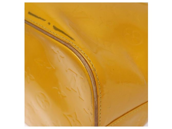 LOUIS VUITTON Monogram Vernis Bolsa de Mão Houston Amarelo M91121 LV Auth EC113 - vista 16