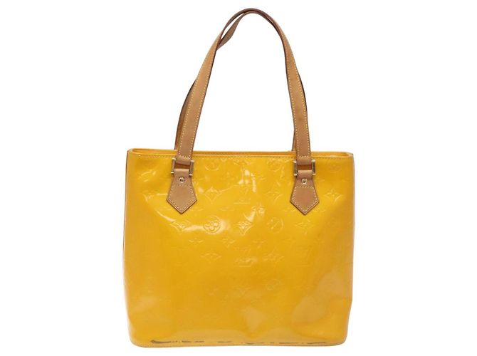 LOUIS VUITTON Monogram Vernis Bolsa de Mão Houston Amarelo M91121 LV Auth EC113 - vista 2