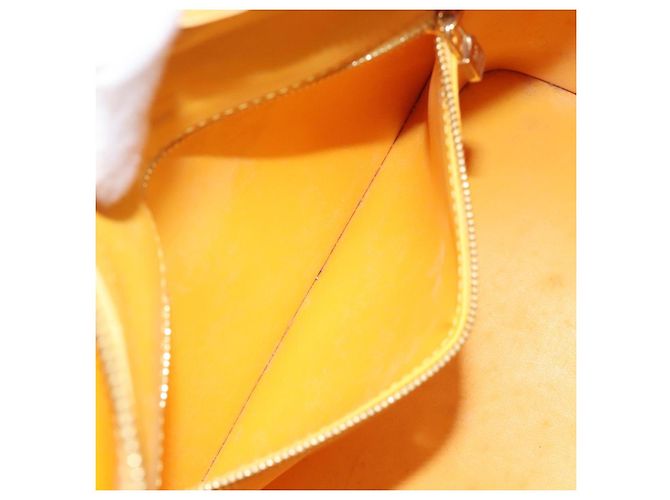 LOUIS VUITTON Monogram Vernis Bolsa de Mão Houston Amarelo M91121 LV Auth EC113 - vista 21