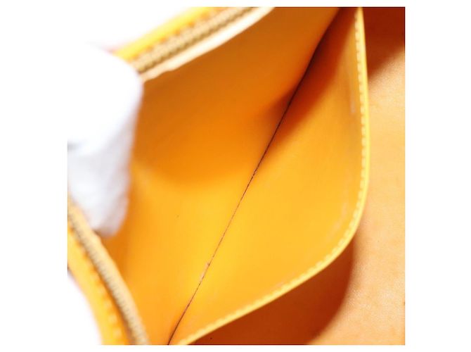 LOUIS VUITTON Monogram Vernis Bolsa de Mão Houston Amarelo M91121 LV Auth EC113 - vista 22