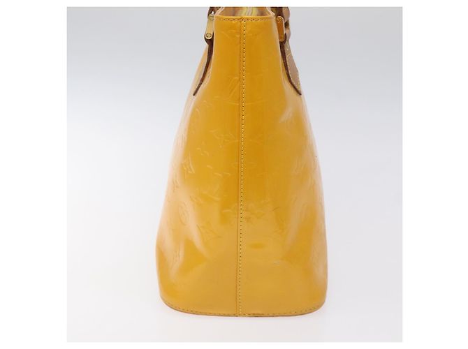 LOUIS VUITTON Monogram Vernis Bolsa de Mão Houston Amarelo M91121 LV Auth EC113 - vista 3