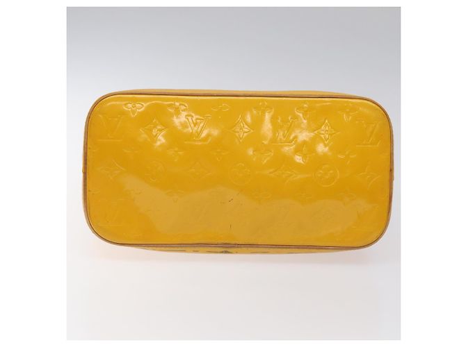 LOUIS VUITTON Monogram Vernis Bolsa de Mão Houston Amarelo M91121 LV Auth EC113 - vista 5