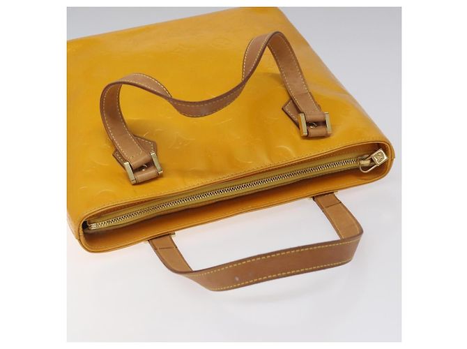 LOUIS VUITTON Monogram Vernis Bolsa de Mão Houston Amarelo M91121 LV Auth EC113 - vista 6