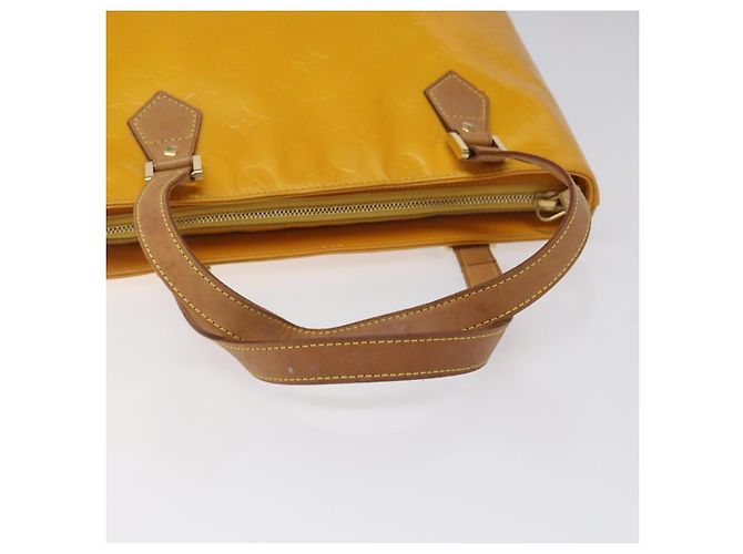 LOUIS VUITTON Monogram Vernis Bolsa de Mão Houston Amarelo M91121 LV Auth EC113 - vista 7
