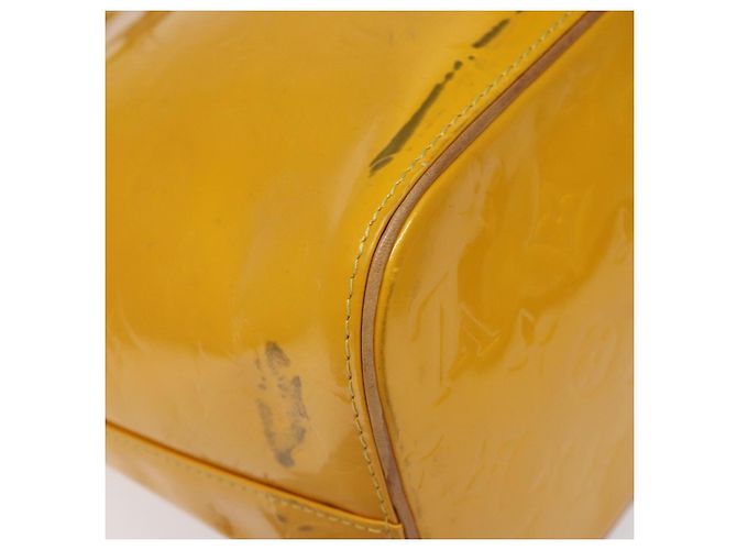 LOUIS VUITTON Monogram Vernis Bolsa de Mão Houston Amarelo M91121 LV Auth EC113 - vista 9