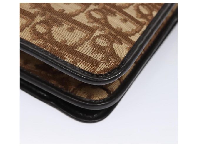Borsa a spalla in tela Trotter Christian Dior marrone oro Auth BD118 D'oro - vista 17