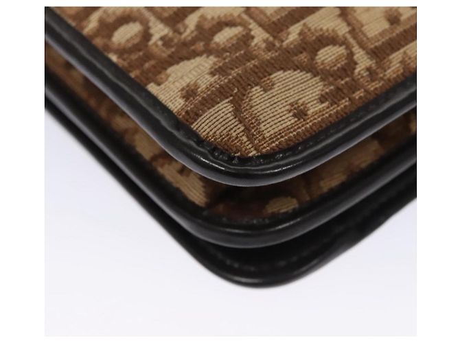 Borsa a spalla in tela Trotter Christian Dior marrone oro Auth BD118 D'oro - vista 18