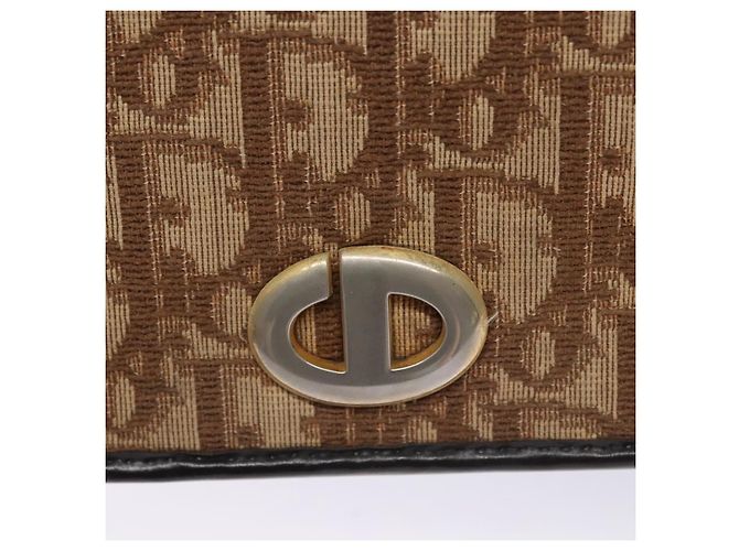 Borsa a spalla in tela Trotter Christian Dior marrone oro Auth BD118 D'oro - vista 19