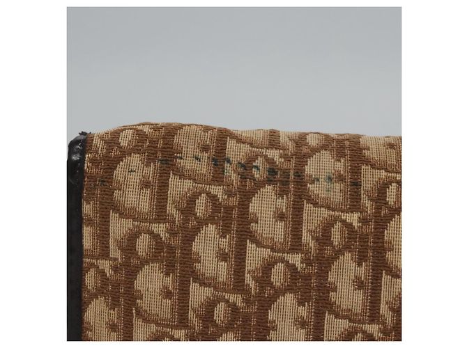 Borsa a spalla in tela Trotter Christian Dior marrone oro Auth BD118 D'oro - vista 3