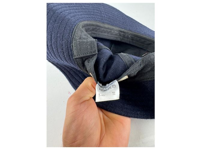 Issey Miyake Cappello in lana Vintage Pleats Please Marino Blu navy - vista 4