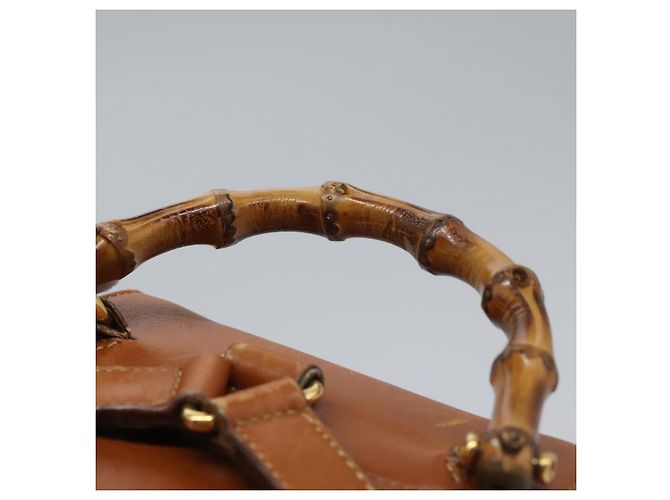 Zaino in pelle Gucci Bamboo marrone oro 003 2058 0030 Auth ep7524 D'oro - vista 14