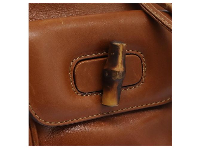 Zaino in pelle Gucci Bamboo marrone oro 003 2058 0030 Auth ep7524 D'oro - vista 20