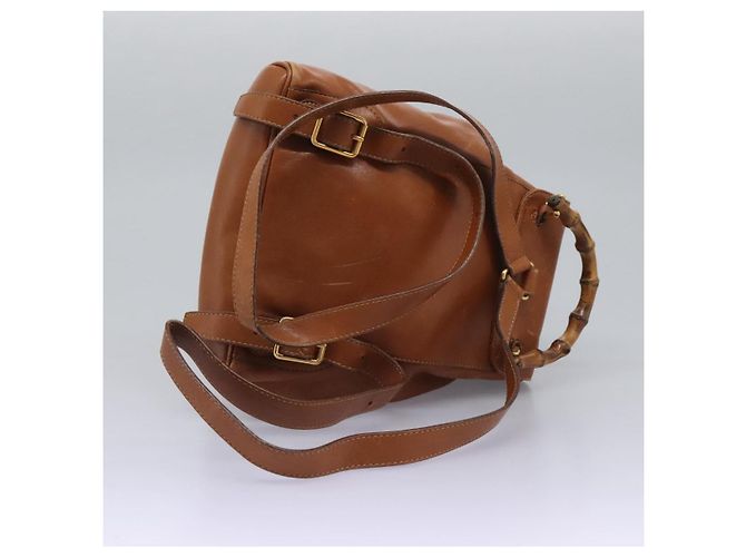 Zaino in pelle Gucci Bamboo marrone oro 003 2058 0030 Auth ep7524 D'oro - vista 8