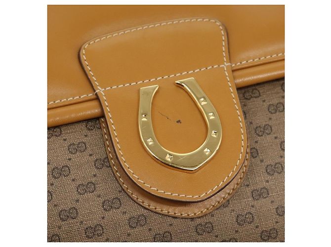 Gucci Borsa a Spalla Micro GG Supreme PVC Beige Oro 001 115 1199 Auth ep7488 D'oro - vista 10