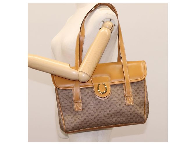Gucci Borsa a Spalla Micro GG Supreme PVC Beige Oro 001 115 1199 Auth ep7488 D'oro - vista 28