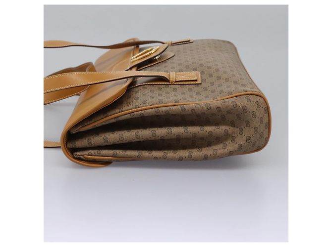 Gucci Borsa a Spalla Micro GG Supreme PVC Beige Oro 001 115 1199 Auth ep7488 D'oro - vista 3