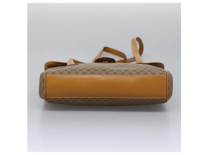 Gucci Borsa a Spalla Micro GG Supreme PVC Beige Oro 001 115 1199 Auth ep7488 D'oro - vista 5