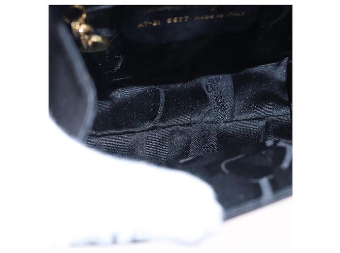 Borsa a mano Vala in suede 2 in 1 nera e oro Auth BA373 di Salvatore Ferragamo Nero D'oro - vista 11
