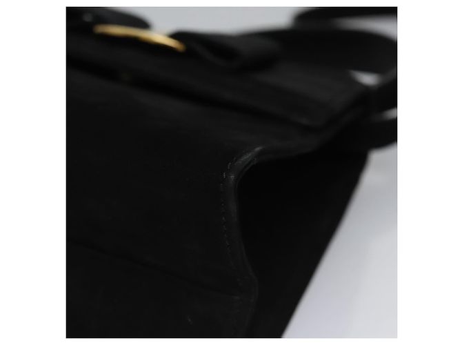 Borsa a mano Vala in suede 2 in 1 nera e oro Auth BA373 di Salvatore Ferragamo Nero D'oro - vista 16