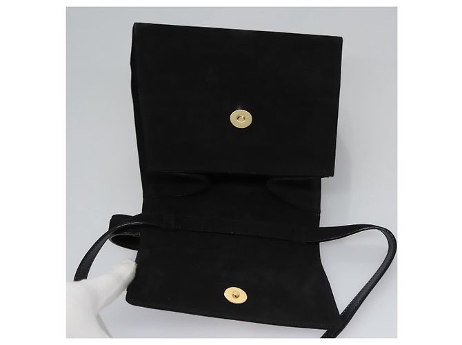Borsa a mano Vala in suede 2 in 1 nera e oro Auth BA373 di Salvatore Ferragamo Nero D'oro - vista 19