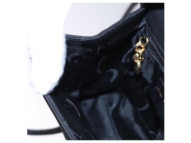 Borsa a mano Vala in suede 2 in 1 nera e oro Auth BA373 di Salvatore Ferragamo Nero D'oro - vista 21