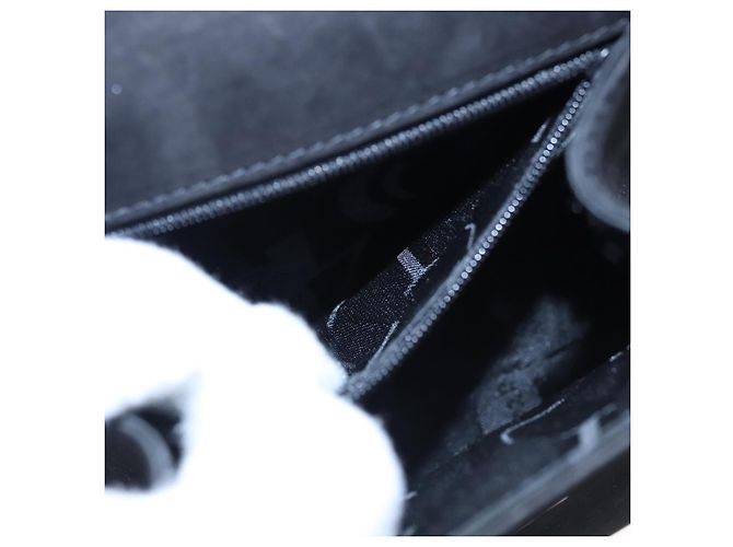 Borsa a mano Vala in suede 2 in 1 nera e oro Auth BA373 di Salvatore Ferragamo Nero D'oro - vista 23