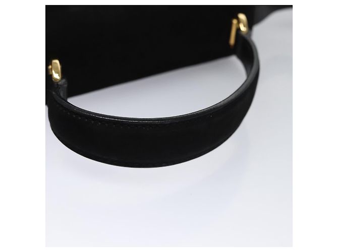 Borsa a mano Vala in suede 2 in 1 nera e oro Auth BA373 di Salvatore Ferragamo Nero D'oro - vista 8