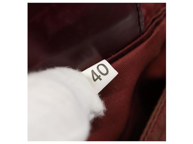 PRADA Borsa a Spalla in Nylon Rosso Vino Auth ar13308 Bordò - vista 12