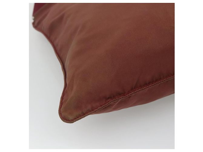 PRADA Borsa a Spalla in Nylon Rosso Vino Auth ar13308 Bordò - vista 15