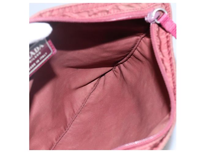 PRADA Borsa a Spalla in Nylon Rosso Vino Auth ar13308 Bordò - vista 20