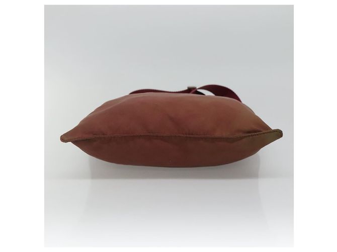 PRADA Borsa a Spalla in Nylon Rosso Vino Auth ar13308 Bordò - vista 5