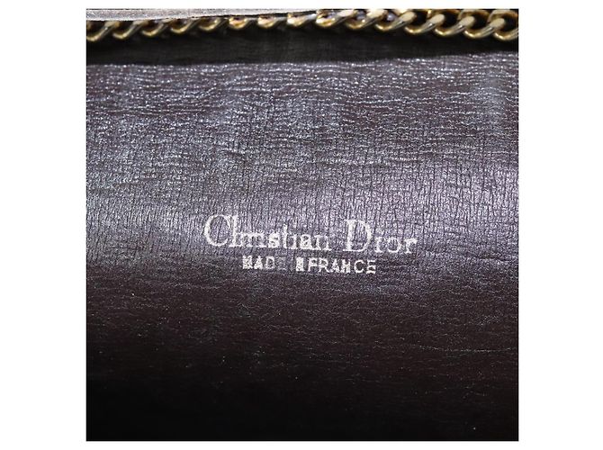 Borsa a spalla in tela Trotter Christian Dior marrone oro Auth KD045 D'oro - vista 11