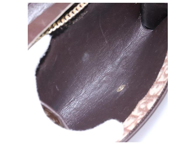 Borsa a spalla in tela Trotter Christian Dior marrone oro Auth KD045 D'oro - vista 12
