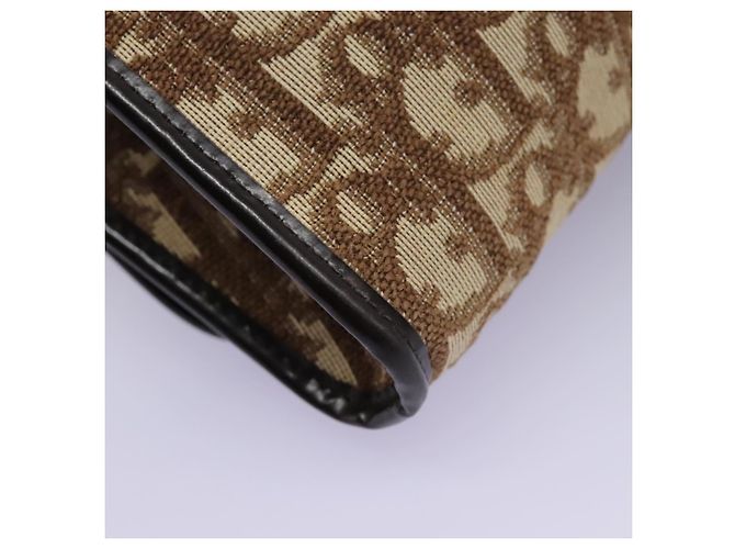 Borsa a spalla in tela Trotter Christian Dior marrone oro Auth KD045 D'oro - vista 16