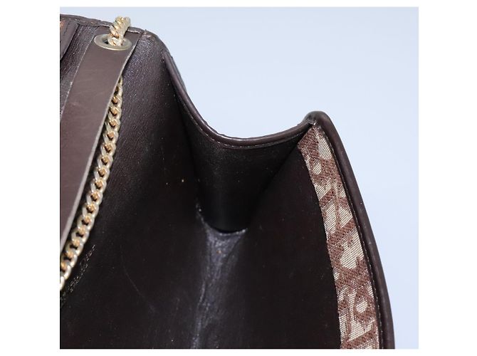 Borsa a spalla in tela Trotter Christian Dior marrone oro Auth KD045 D'oro - vista 20