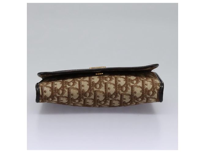 Borsa a spalla in tela Trotter Christian Dior marrone oro Auth KD045 D'oro - vista 5